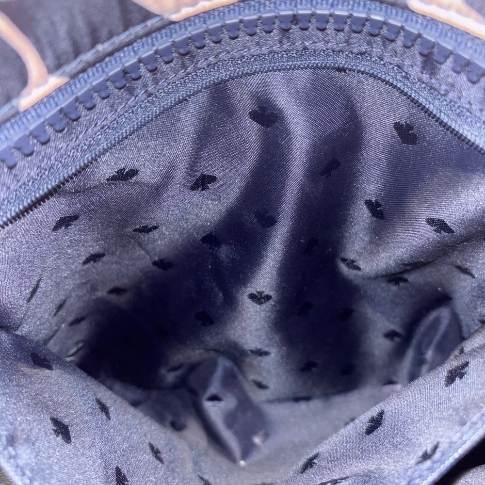 Kate Spade EUC Fabric Navy Tote with Pink Flowers - Picture 7 of 8